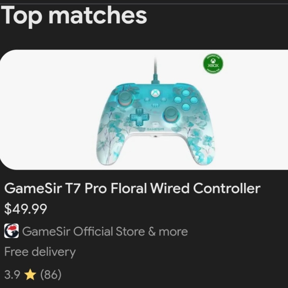 T7 Pro Floral Wired Controller - Blue
